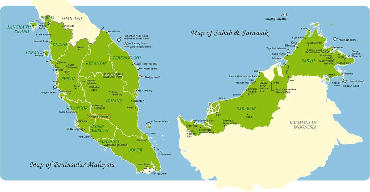 ماليزيا الخريطة كاملة