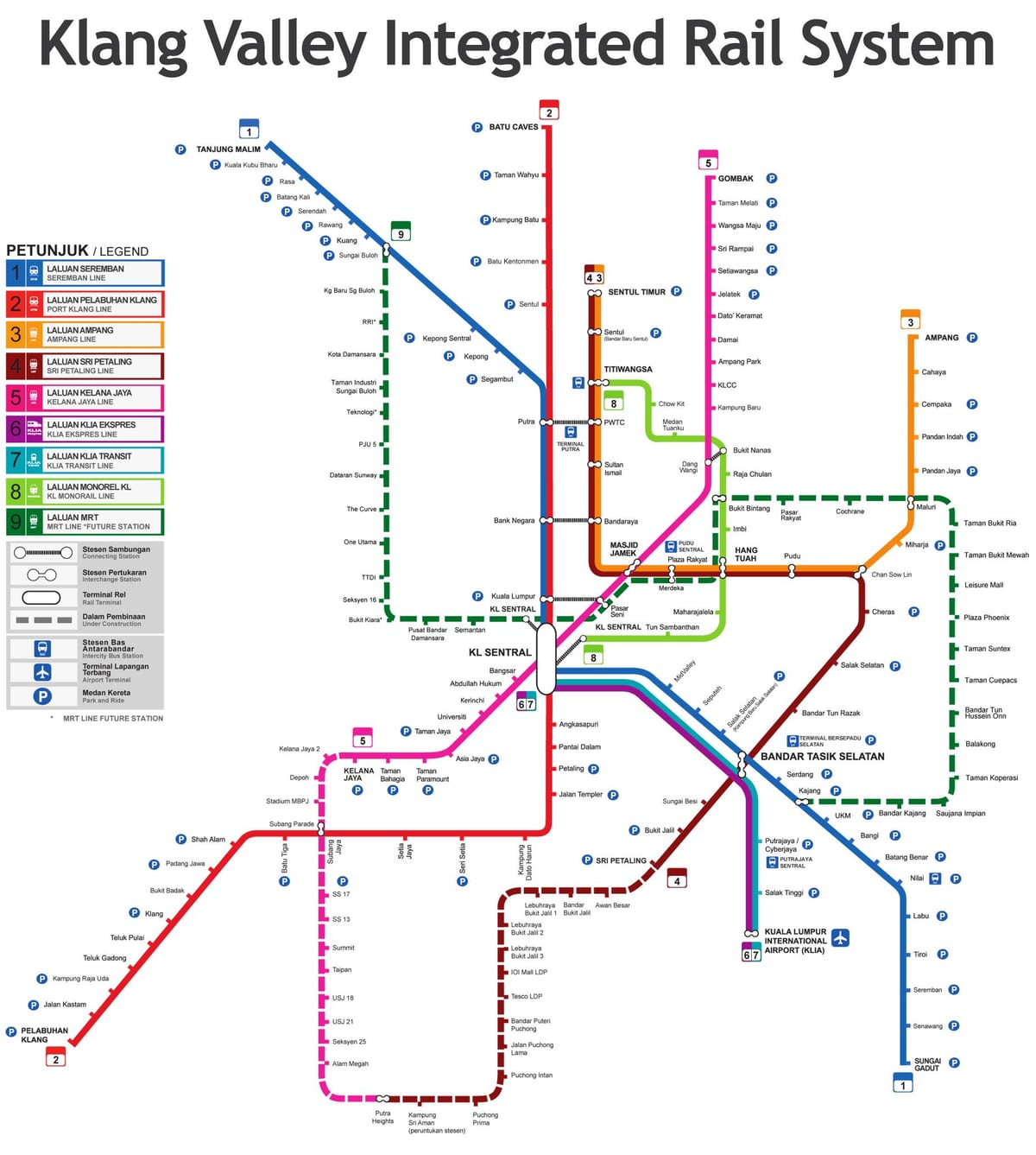 lrt خط خريطة ماليزيا
