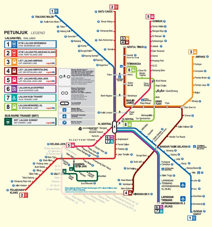 ماليزيا mrt خريطة 2016