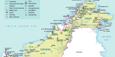 خريطة الطريق من شبه جزيرة ماليزيا