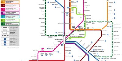 Lrt خط خريطة ماليزيا